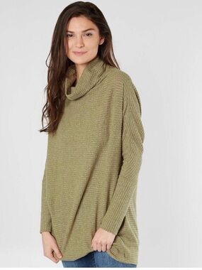 We The Free Free People Kitty Thermal Cowl Neck Sweater Size Medium
